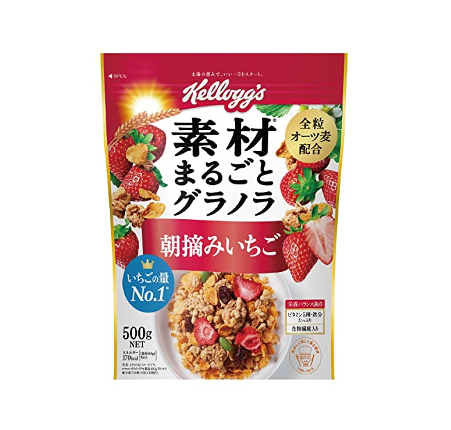 켈로그 소재 통째로 그라노라 아침 딸기