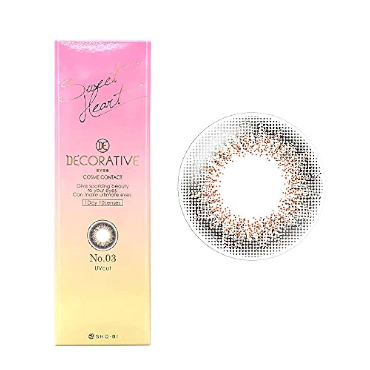 lt;코스메틱 콘택트 gt; 테코러티브(장식이 많은) 아이즈(eyes) 원 데이 UV amp;모이스트 10매입 (03-스위트 하트) ±0.00