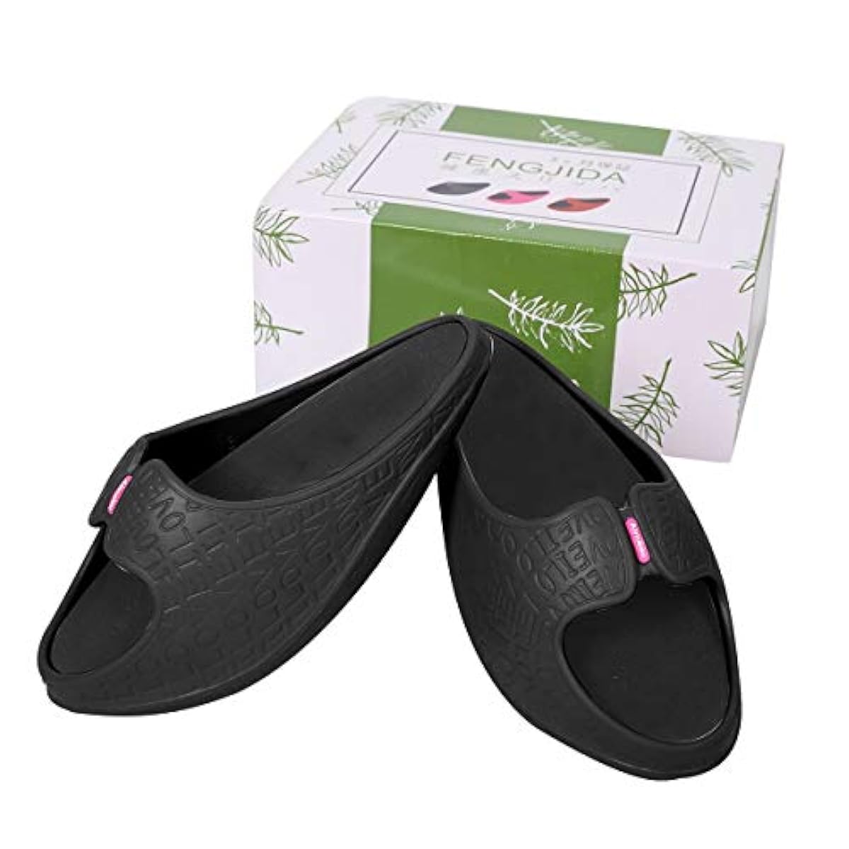 실내 슬리퍼 밸런스 샌들 하반신에 엑서사이즈 신는 것 뿐(만,만큼)으로 퍼팩트의 스타루를 인기가 있는 남녀 겸용 블랙 M(24-25cm)