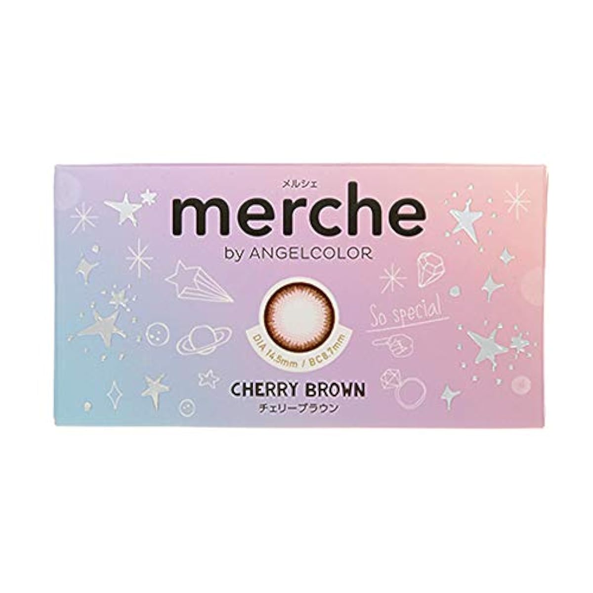 컬러 콘 멜시 바이 엔젤 컬러 (1 상2매입 ) 도 없음 14.5mm merche 하프동 1개월 monthly(11체리 브라운/±0.00)