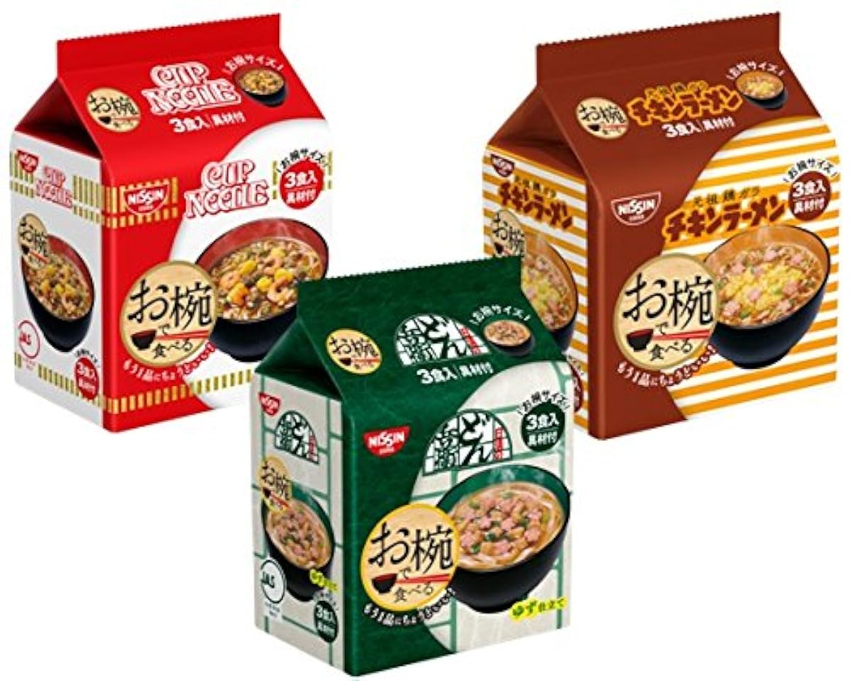 닛신 #고 먹는 대면 세트 3종류각2 포 1상자:6 포 (컵 누들・치킨 라면・#지 않겠 병위(무관)-
