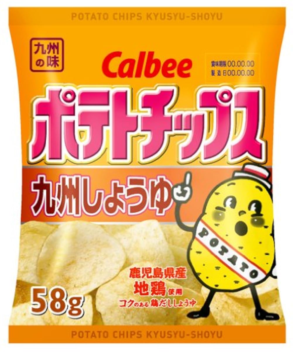 Calbee 포테이토 칩 큐슈 간장 58g×12 포- (2017-07-02)