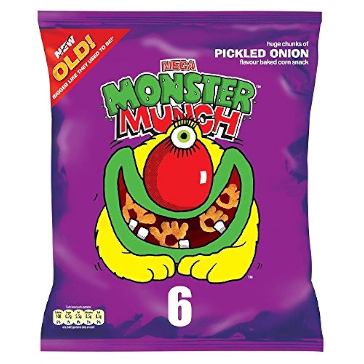 Walkers Mega Monster Munch - Pickled Onion (6x25g) 보행 메가 몬스터문쿠 - 절임 양파( 6X25G )-