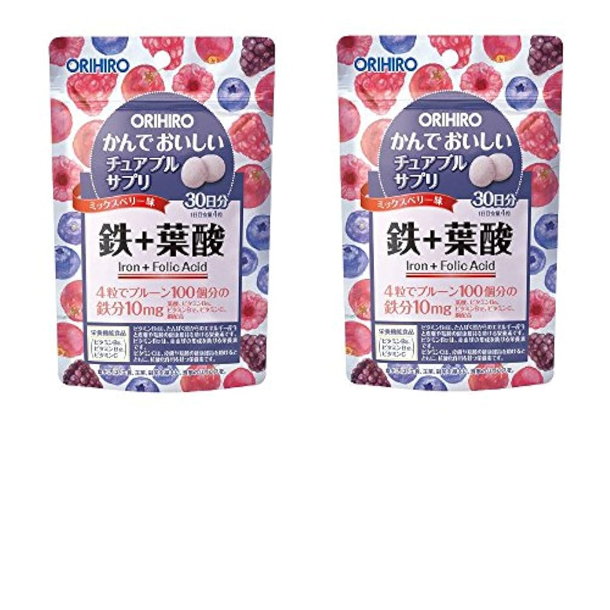 (시험2개) Orihiro 물어 맛있은 추아부루(chewable) 서플리(supplement) 철+엽산 120알