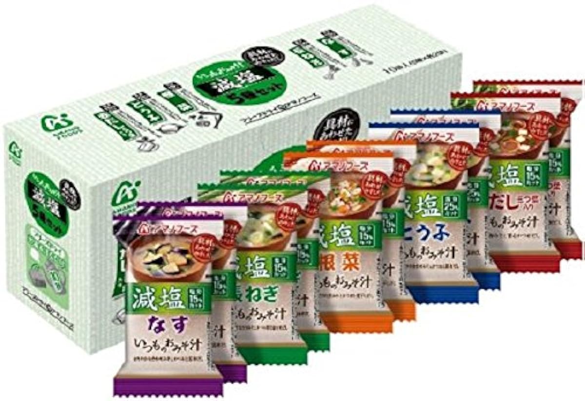 Amano foods 저염 여느 된장국 10식(5종 세트×2개)- (2016-10-04)