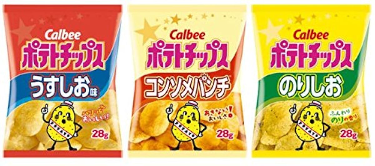 Calbee 포테이토 칩 덜 짠맛・콘소메펀치・(풀/모범/직경)해초 어소트 1008g- (2017-09-04)
