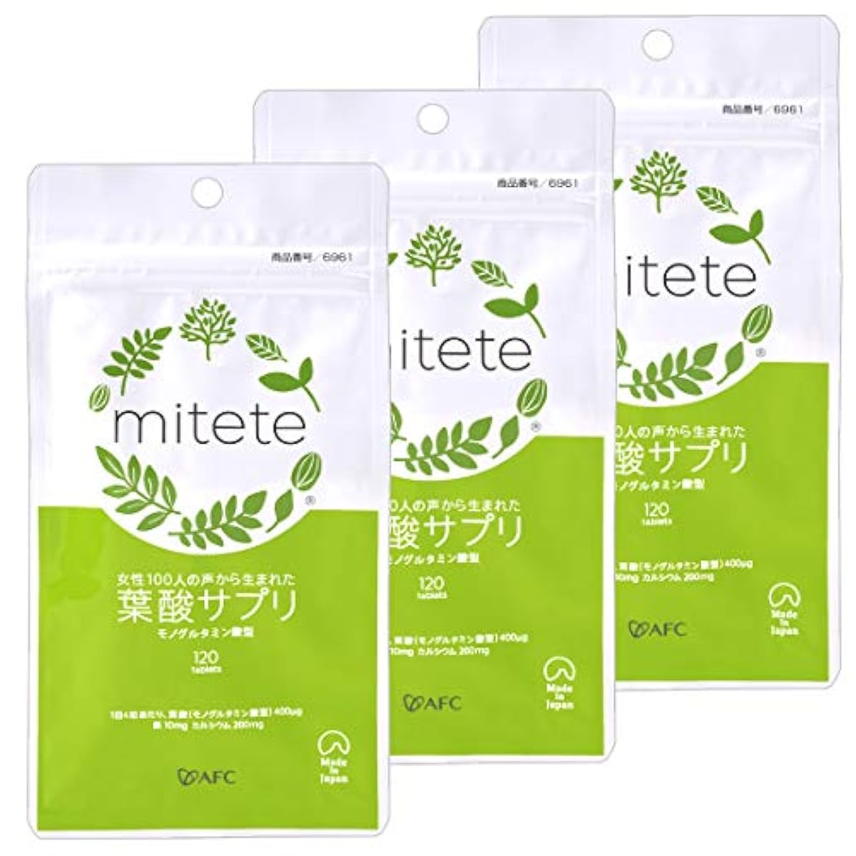 (공식)mitete 엽산 서플리(supplement) 90일분 3 포세트 AFC공식대 타입 대철철분 칼슘 비타민 미네랄 A EFF C(여성100명의 소리로부터 태어났 엽산 서플리(supplement))