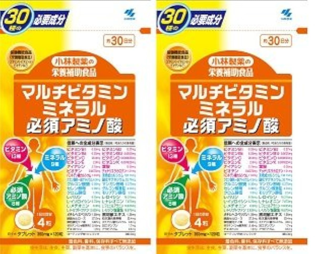 (메일편)코바야시 제약 멀티 비타민 미네랄 필수 아미노산 120알×2 개세트- 코바야시 제약