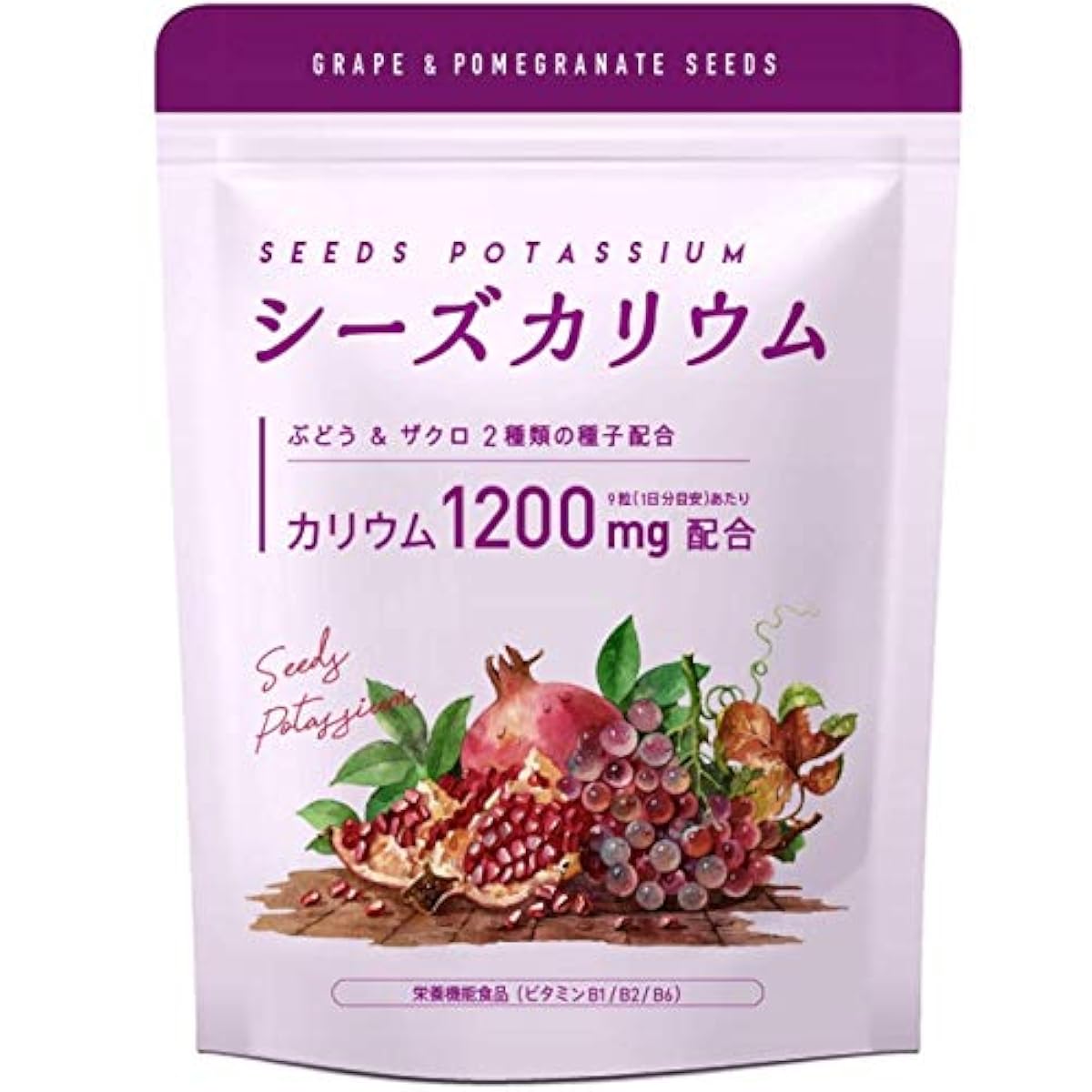 Seeds 칼륨 서플리(supplement) 염화 칼륨 1200mg 영양 기능 식품 석류 # 어떻게(아무리) 종자 엑기스 비타민B 270알 30일분