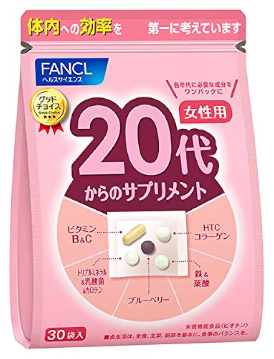 판클 (FANCL) (신) 20대에서의 서플리먼트 여성용 15~30일분 (30 포)