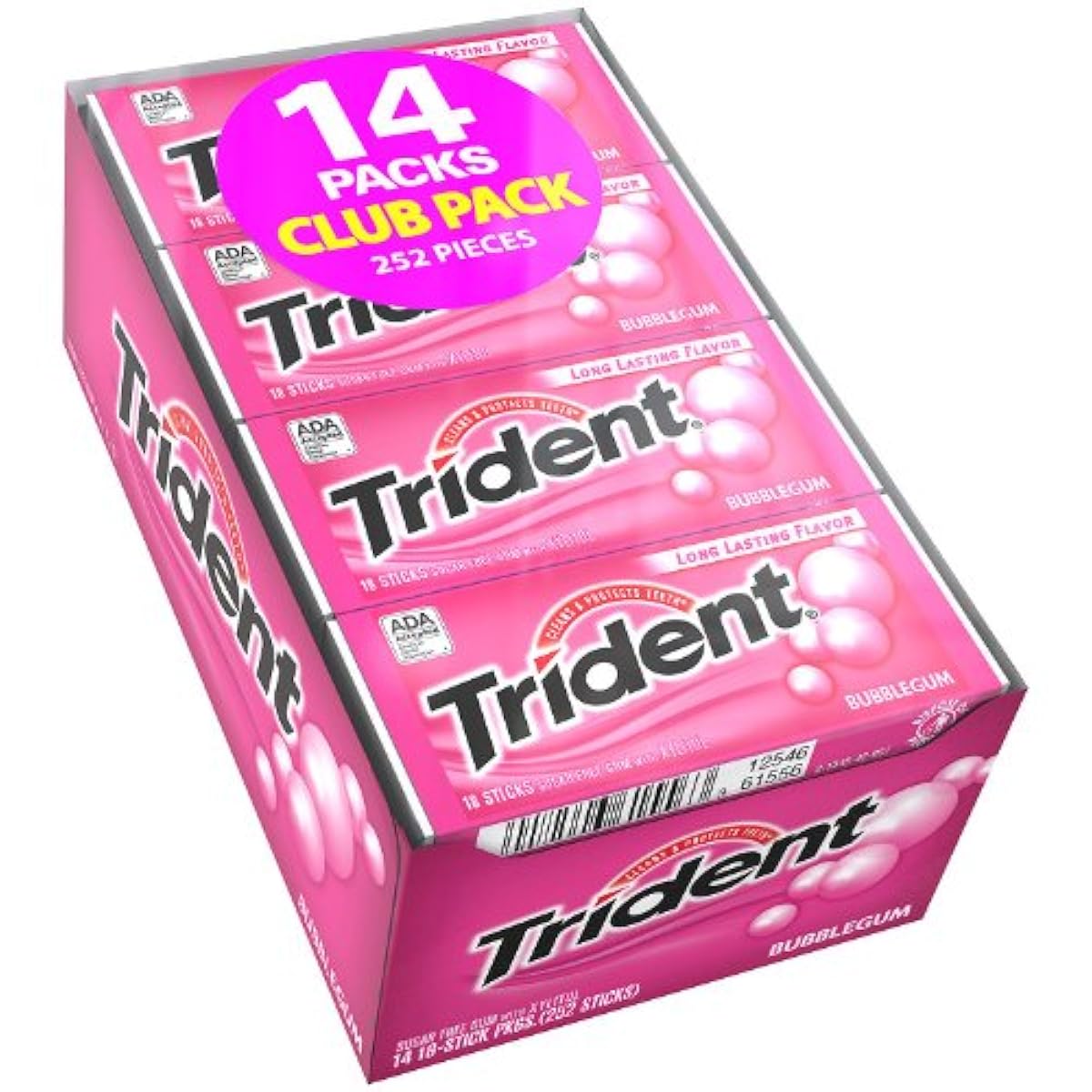 Trident 트라이 dent 슈가 프리 껌 버블 껌 맛 15팩 Sugarless Gum Bubblegum Flavor 15packs -