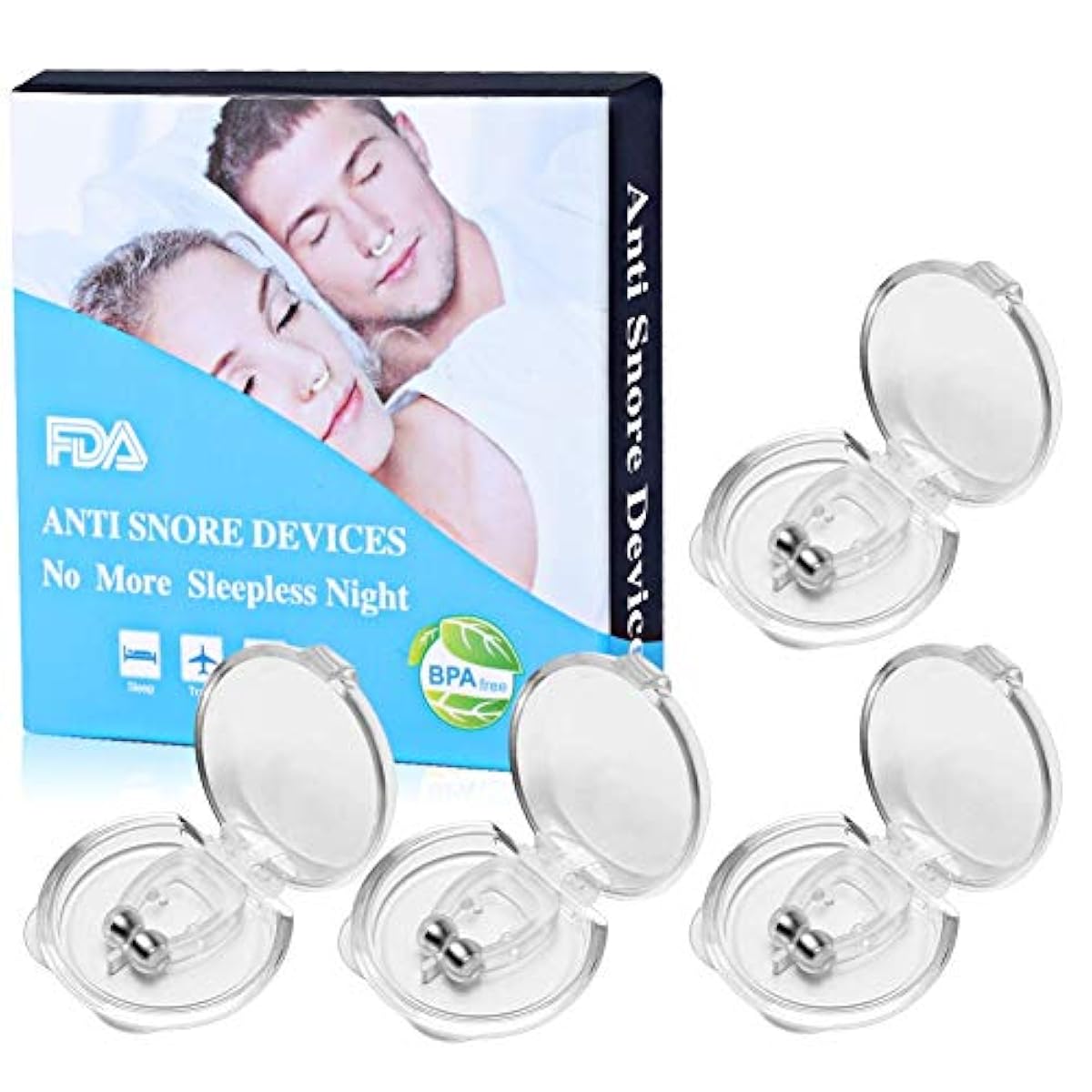 Kitayama 코고는 소리 경감 상품 비환기성UP 코고는 소리 해소 코고는 소리 방지 클립 단잠 수면 상품 자기비 호흡 클립 노즈 핀 코고는 소리 대책 코고는 소리 콧구멍 확장비 호흡 촉진 수면 보조 수세 가능 스포츠용 수면용 남녀 겸용 (4개)