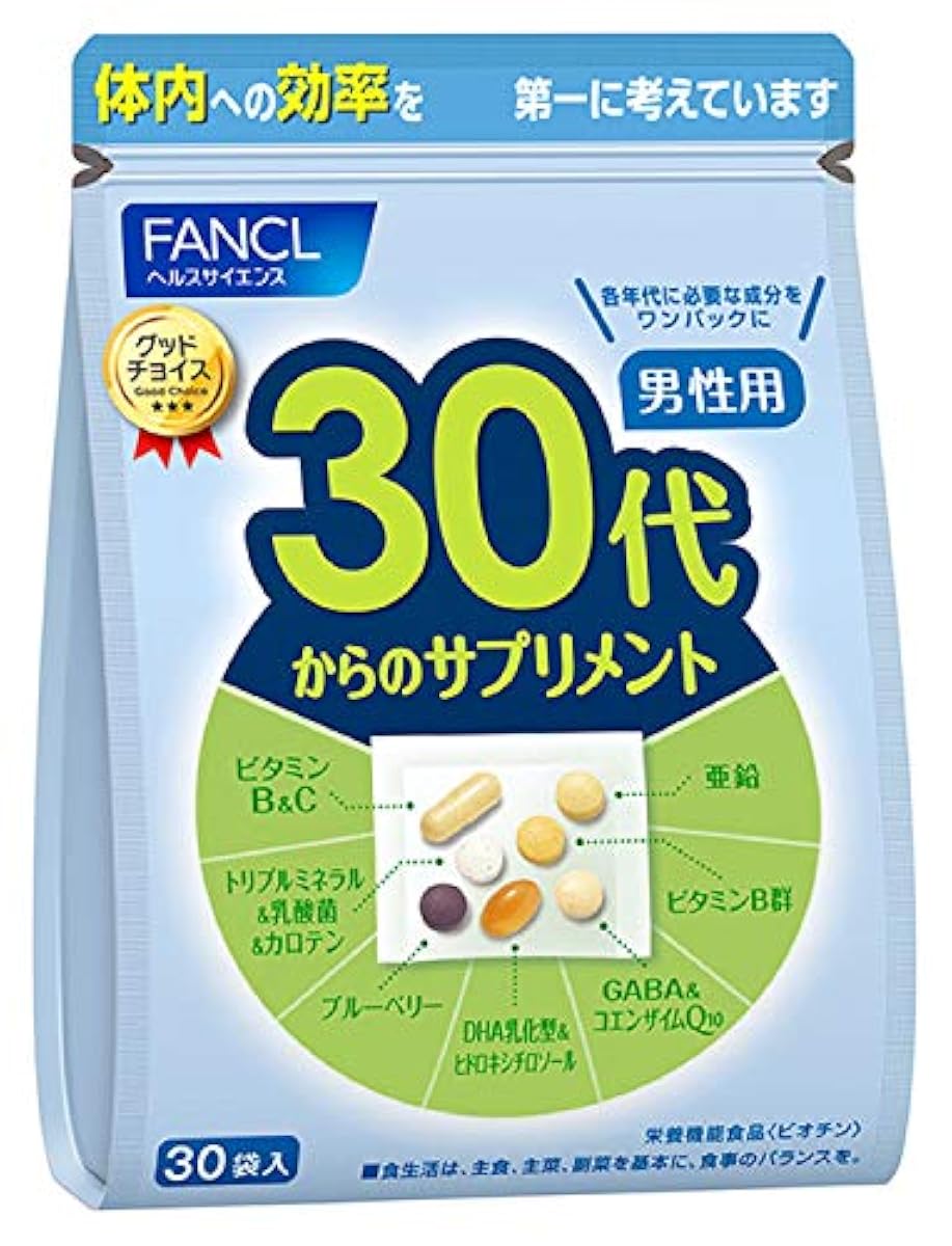 판클 (FANCL) (신) 30대에서의 서플리먼트 남성용 15~30일분 (30 포)