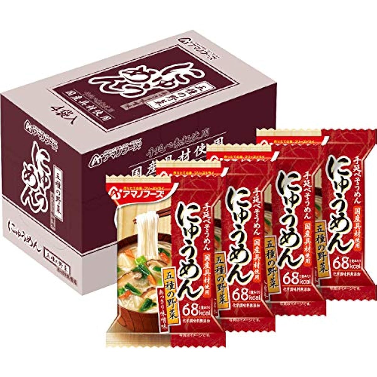 Amano foods 에 # 것인 면 5종의 야채(깨끗하게(산뜻하게) 된장 맛) 18.5g×4개