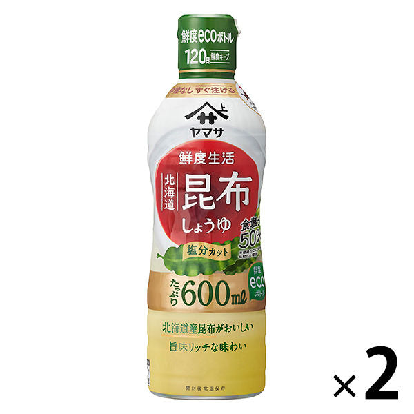 자 마사 간장 신선도 생활 홋카이도 다시마 간장 염분9% 600ml신선도 보틀 1세트(2개입)