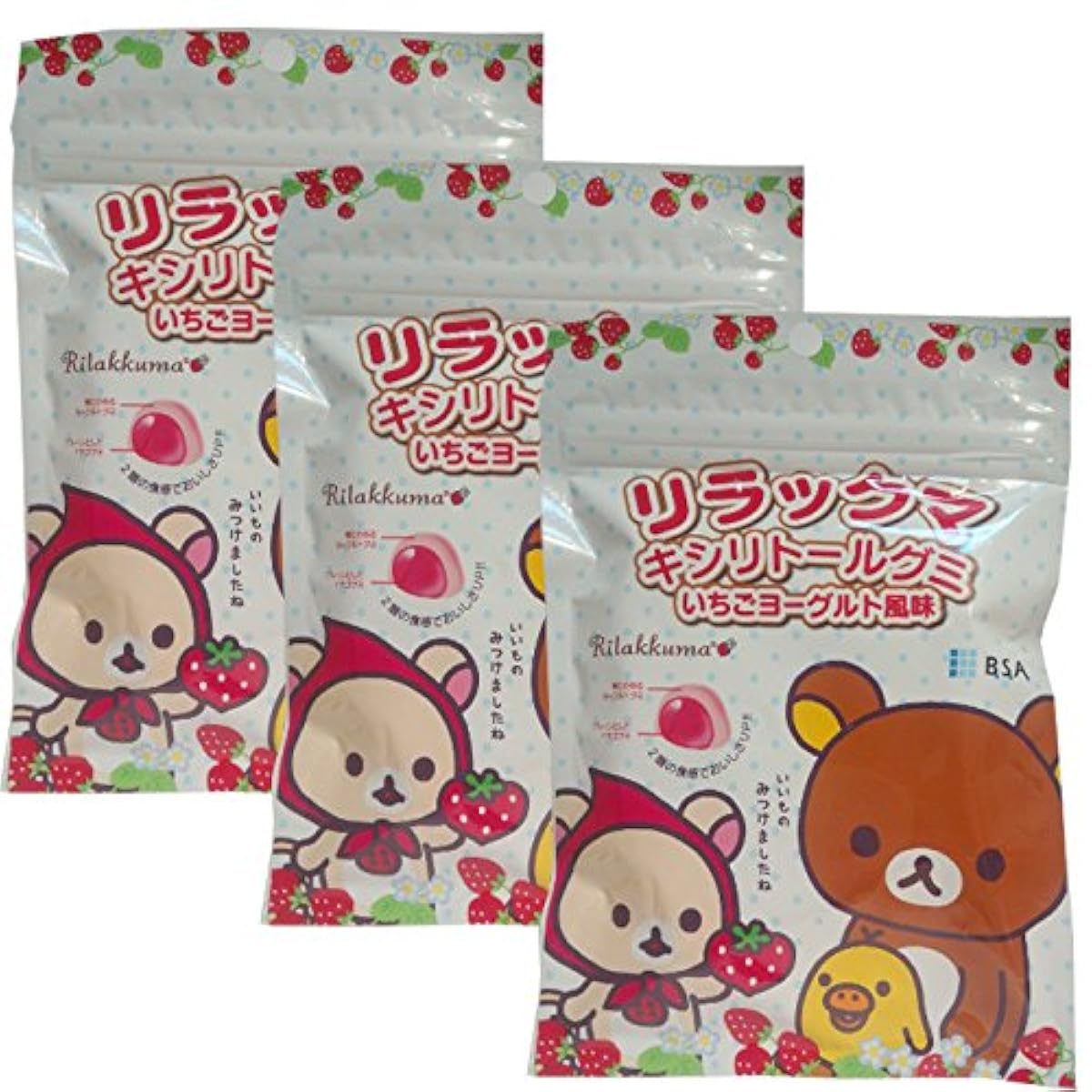 리락쿠마 자일리톨 젤리 (딸기 요구르트 향) × 3 포치과 전매물-bsa_105387