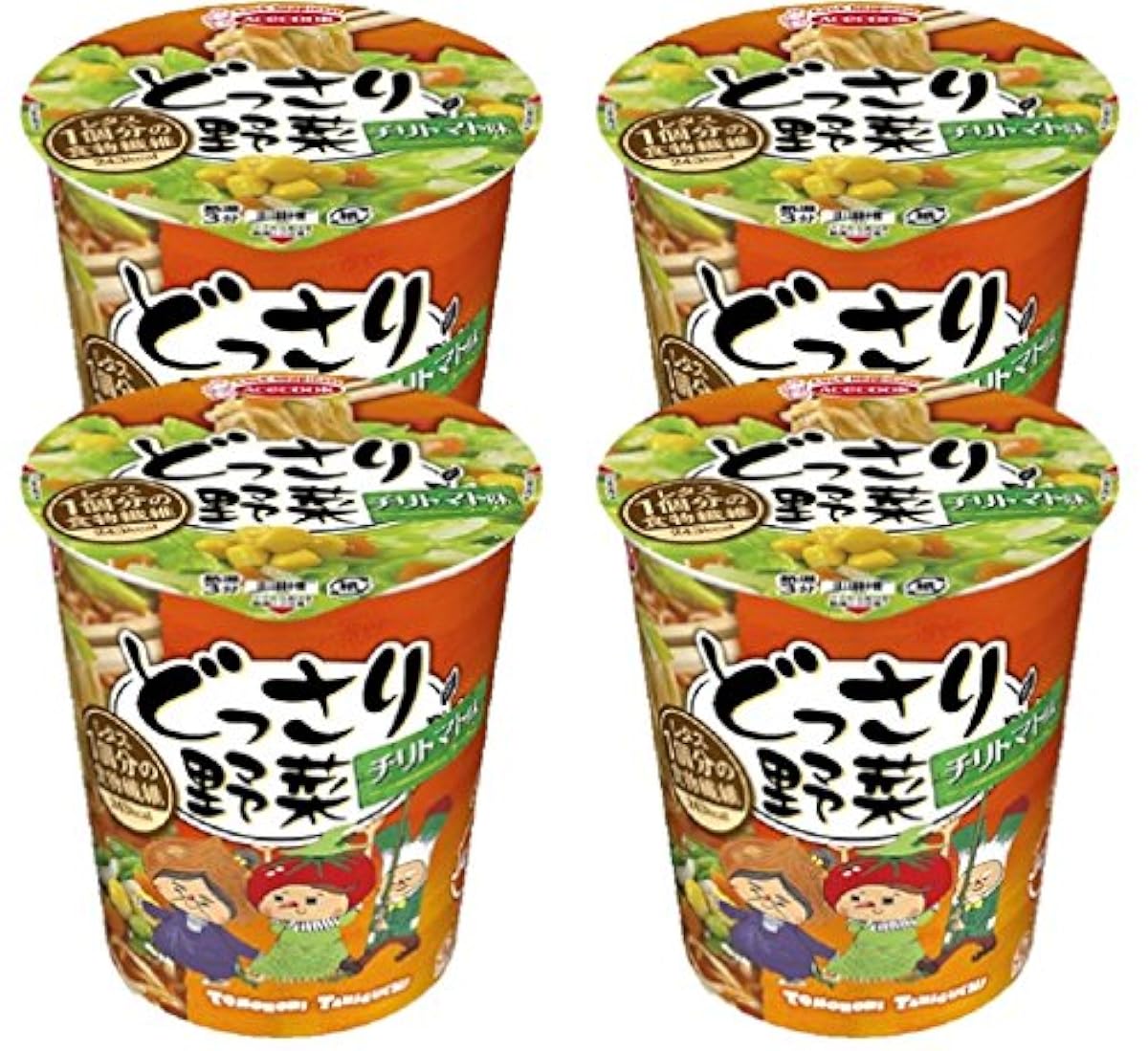 에이스쿡 듬뿍(많이) 야채 칠리 토마토 맛 라면 63g×4개- (2016-09-20)