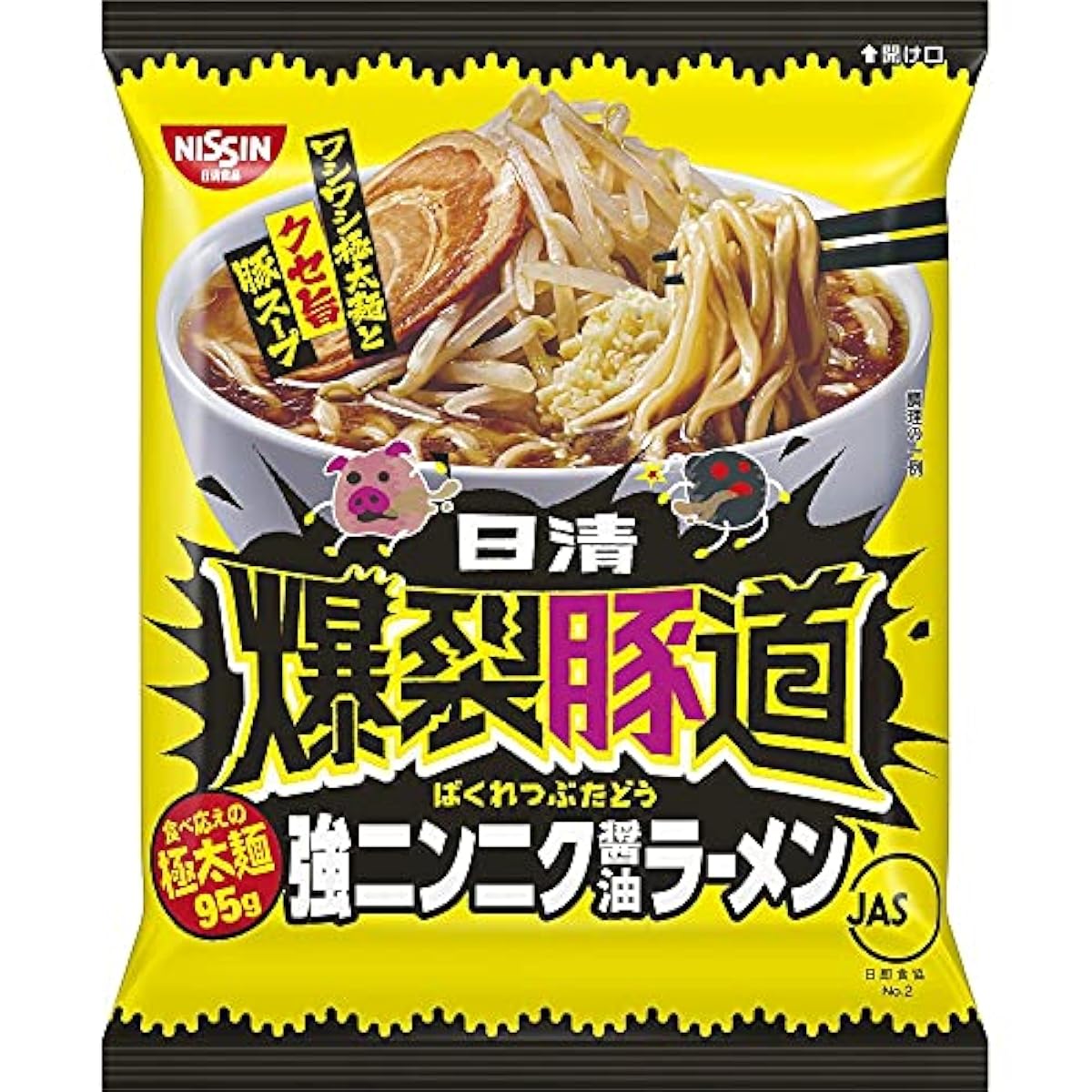 닛신식품 닛신 폭렬돈 도강마늘 간장 라면 111g×12개