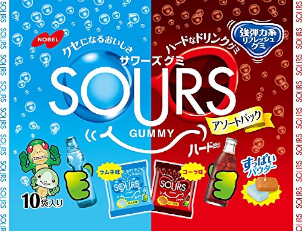 노벨 sour의어소트팟쿠 라무네(레모네이드) amp;콜라 175g-
