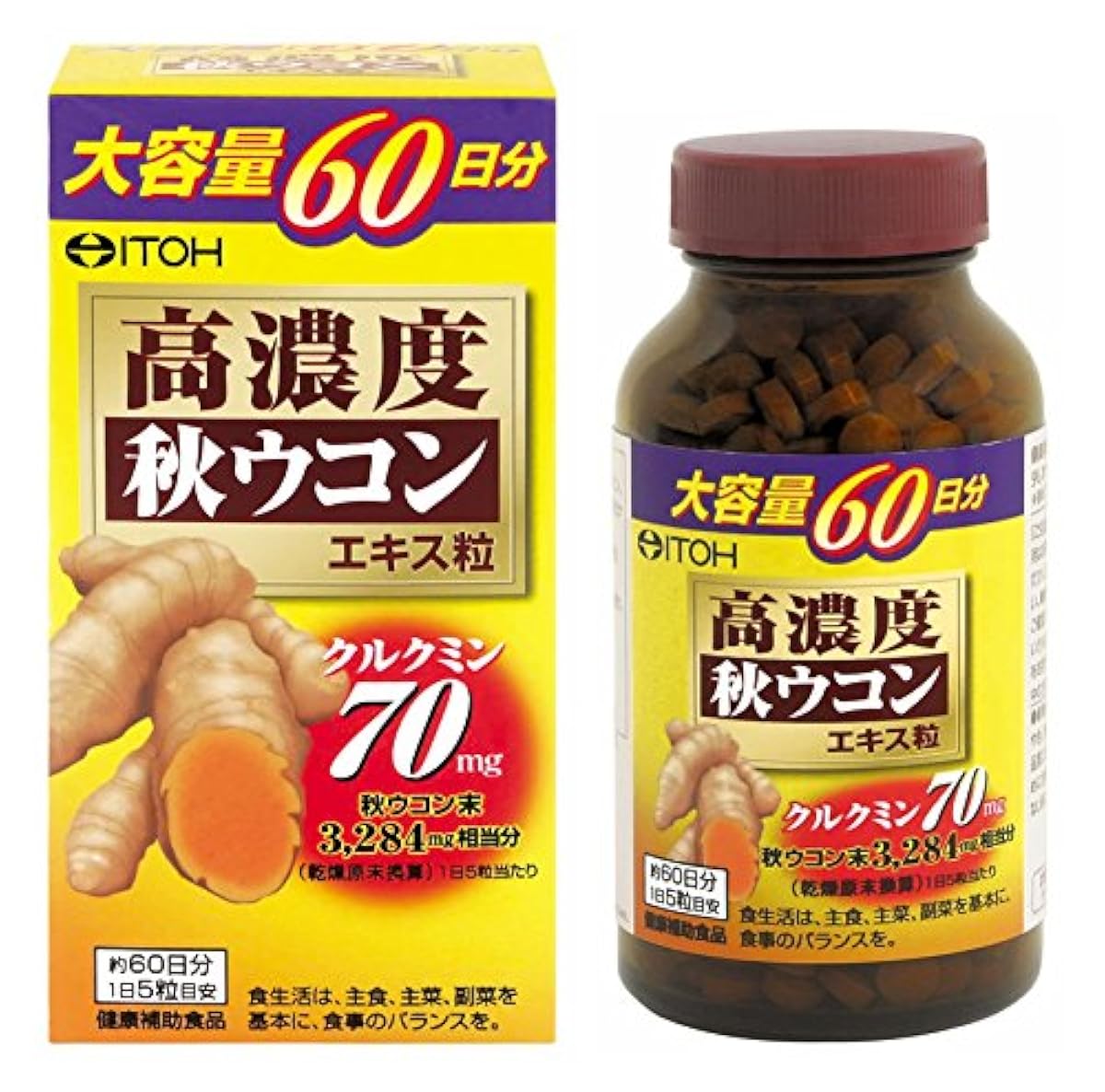 이토우 한방 제약 오름 농도 가을 우콘 엑기스립 약60일분 251mgX300정 1일 5정 건강 보조 식품