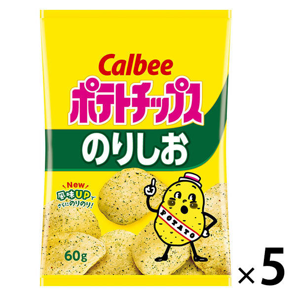 Calbee 포테이토 칩짭짤한 김 맛 60g 1세트(5 포)