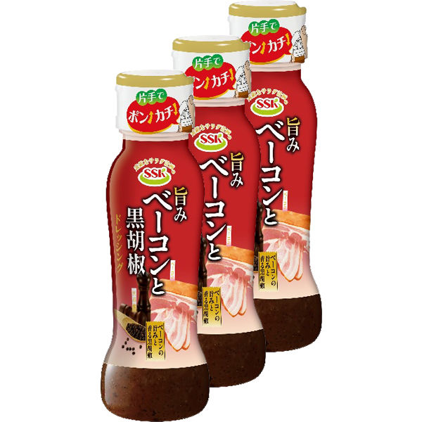 SSK foods 맛이 좋다는 느낌 베이컨과 흑후추 드레싱 160ml 3개