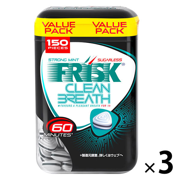 FRISK (프리스쿠) 클린 breath 보틀 스트 롱 민트 150g 1세트(3개) 클라시에(clasie) foods