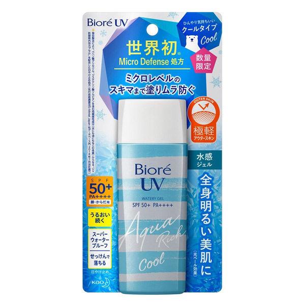 (수량 한정)Biore(비오레)UV 아쿠아 리치맛 워터 리 젤 쿨 90mL SPF50+・PA++++ 가오