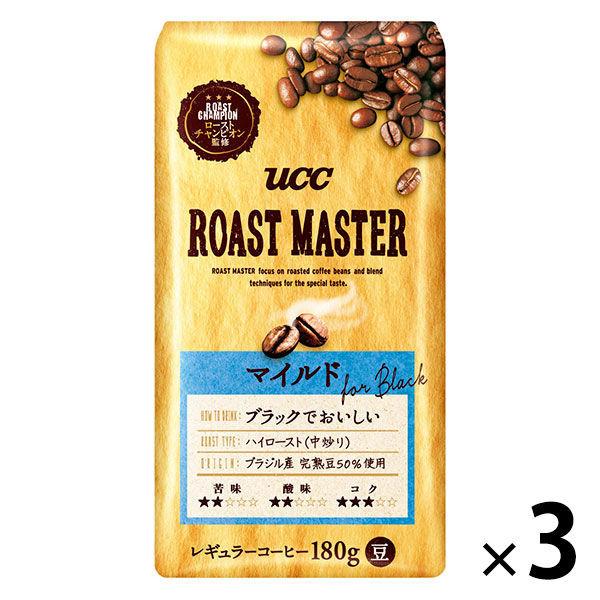 (원두커피)UCC ROAST MASTER 콩 마일드 for BLACK 1세트(180g×3 포)