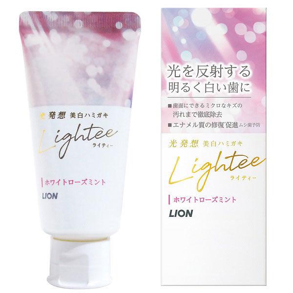Lightee(라이 티) 화이트닌구 케어 화이트 로즈 민트 53g 1개 라이온 치약 구취 예방 미백
