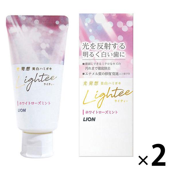 Lightee(라이 티) 화이트닌구 케어 화이트 로즈 민트 53g 2개 라이온 치약 구취 예방 미백