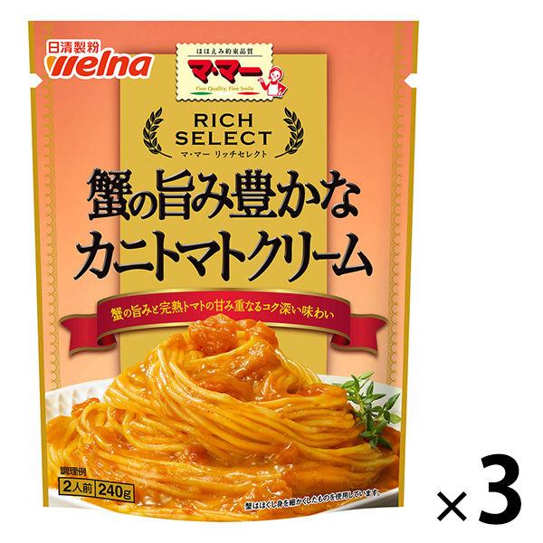 닛신 foods 마마 리치맛 셀렉트 게의 맛이 좋다는 느낌 풍일까 게 토마토 크림 2남의 앞 (240g) ×3개