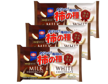 카메다 감의 씨 우유 초콜릿 & 화이트 초콜릿 73g × 3봉지