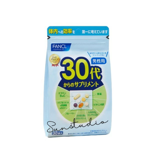 팬켈 (FANCL) 30대부터 보충제 남성용 15~30일분 (30봉) 연대 보충제(비타민 C/아연/GABA)