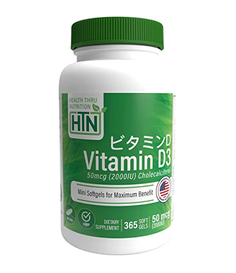 Health Thru Nutrition 고역가 비타민 D3 5000 Iu/ 100 소프트젤