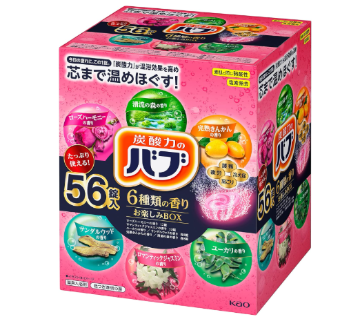 바브 6종 향기 셀렉트 박스 56정  탄산 입욕제