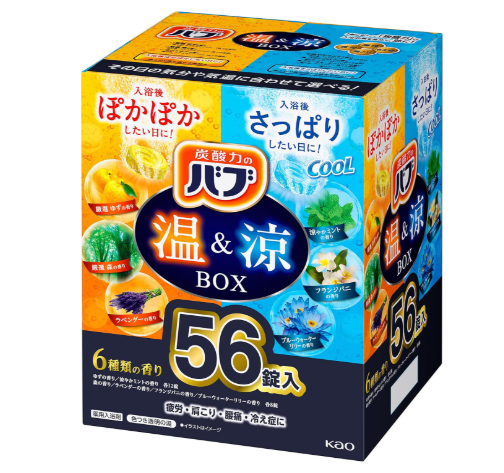 바브 온&쿨 BOX 56정 탄산 입욕제 세트