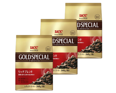 UCC 리치블렌드 분쇄형 원두커피 240g x 3팩