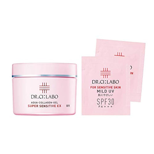 (Amazon.co.jp한정)(감사 프라이스) Dr.Ci:Labo 약용 아쿠아 콜라겐 겔 슈퍼 sensitiveEX 50g 특별 세트 [화장수/미용액/유액/화장 본래의 성질] 건조기 민감성 피부용 고기능 보습 겔 all in one 겔 의약부외품 (마일드UV 시험2회분 부착)