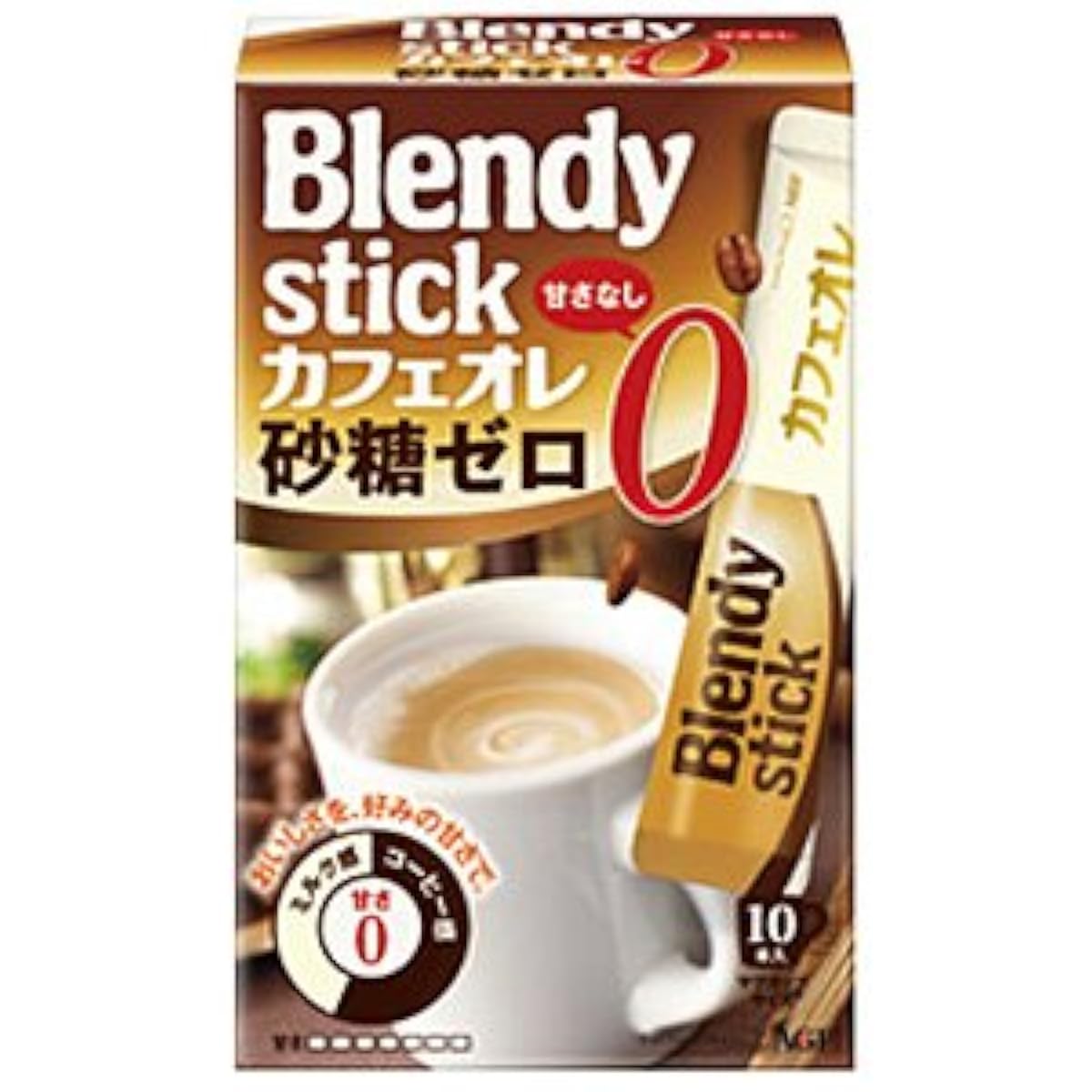 AGF Blendy 〔부렌디〕스틱 카페 오레 설탕 제로 10개입×24상자-