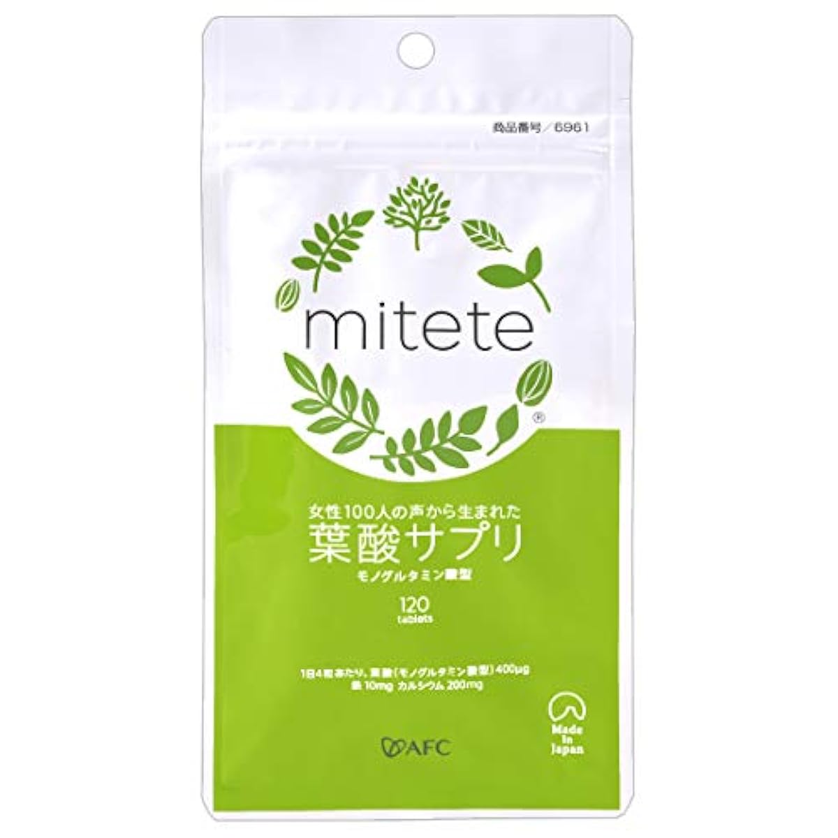 (공식)mitete 엽산 서플리(supplement) 30일분 AFC공식대 타입 대철철분 칼슘 비타민 미네랄 A EFF C(여성100명의 소리로부터 태어났 엽산 서플리(supplement))