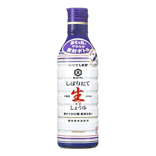 기꼬만 식품 언제라도 신선 시보리('쥐어짜다','물기를 빼다') 세로생 간장 450ml-