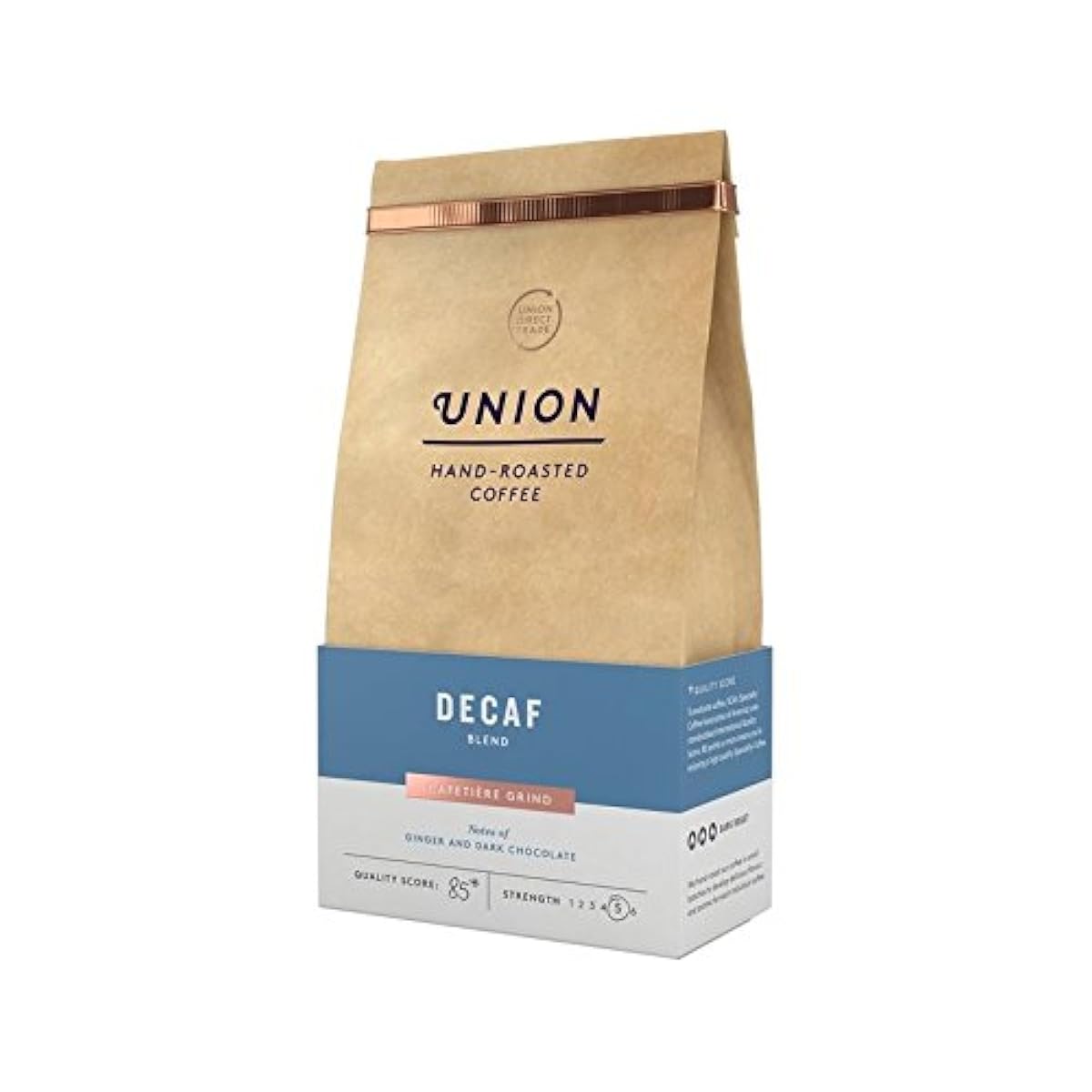 노동조합의 커피 다크 로스트 디카페인 카페 T 응원 그라 인도 블렌드200그램 (Union Hand-Roasted) - Union Coffee Dark Roast Decaf Cafetiere Grind Blend 200g-