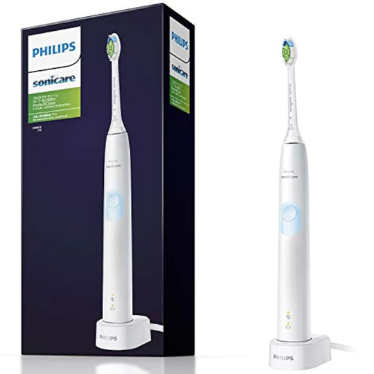 (Amazon.co.jp한정)필립스 소닛 케어 프로텍트 클린 화이트 라이트 블루 전동 칫솔 힘 설정 없음 화이트 플러스 브러시 헤드 HX6819/36