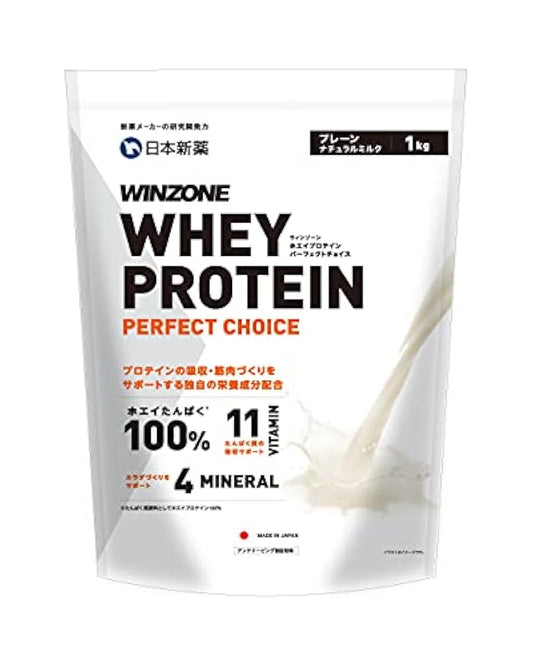 일본 신약 WINZONE(운존)호에이 프로틴 퍼팩트 쵸이스 1kg 플레인(내츄럴 밀크) whey protein 100 BCAA EAA