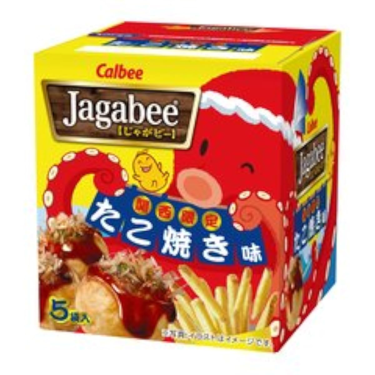 Calbee Jagabee 칸사이 한정 타코야끼 맛 오사카 선물 1상자[18g×5 포]-