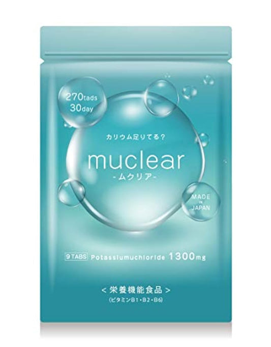 muclear 무쿠리아 칼륨 서플리(supplement) 염화 칼륨1,300㎎ 영양 기능 식품(비타민B) 270알 30일분