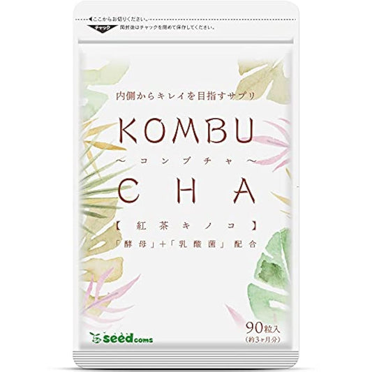 시드 COM스 다시마차 KOMBUCHA 서플리먼트 효소 다이어트 홍차버섯 (약3개월분 90알)