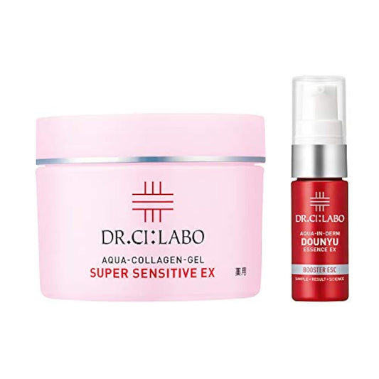 (Amazon.co.jp한정)(감사 프라이스) Dr.Ci:Labo 약용 아쿠아 콜라겐 겔 슈퍼 sensitiveEX 165g 특별 세트 [화장수/미용액/유액/화장 본래의 성질] 건조기 민감성 피부용 고기능 보습 겔 all in one 겔 의약부외품 (아쿠아 인 다―무도입 에센스EX 미니 부착)