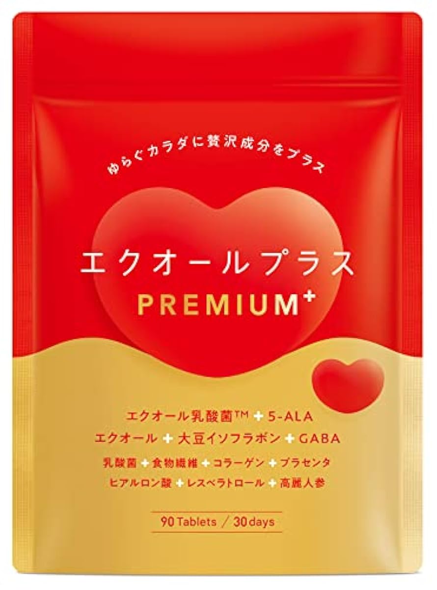 에쿠오루플러스PREMIUM 에쿠오루 ISO 플라본 5-ALA 고려 인삼 GABA inulin 어른 여성의 미와 건강하게 국내 제조 90알 30일분